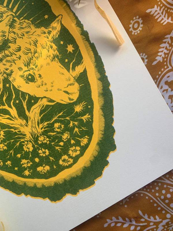Two Headed Cow Riso Print, Ash Rudolph