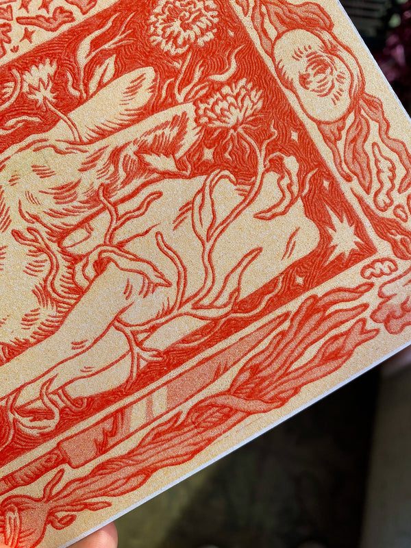 Wood-Burned Rabbit Riso Print, Ash Rudolph