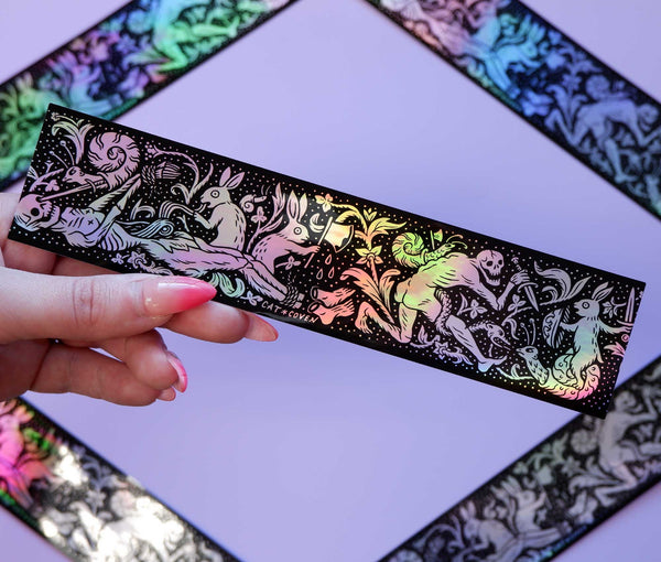 Rabbits vs Skeletons Holographic Sticker