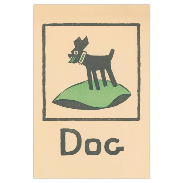Vintage Black Dog Postcard