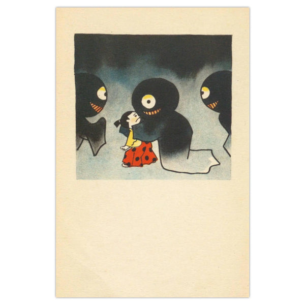 Postcard - Vintage Cartoon Ghost Yokai Illustration
