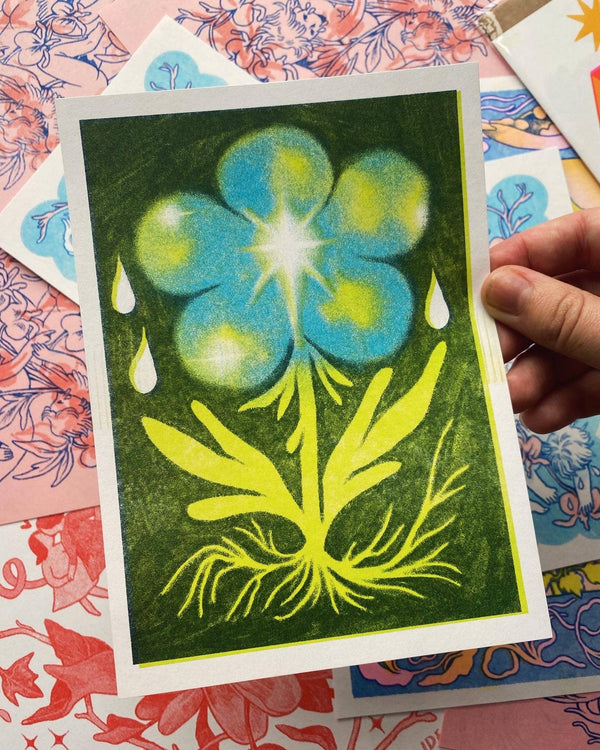 Riso-Printed Flower Print, Ash Rudolph
