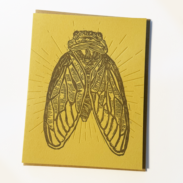 Cicada Letterpress Greeting Card, Salted Teeth