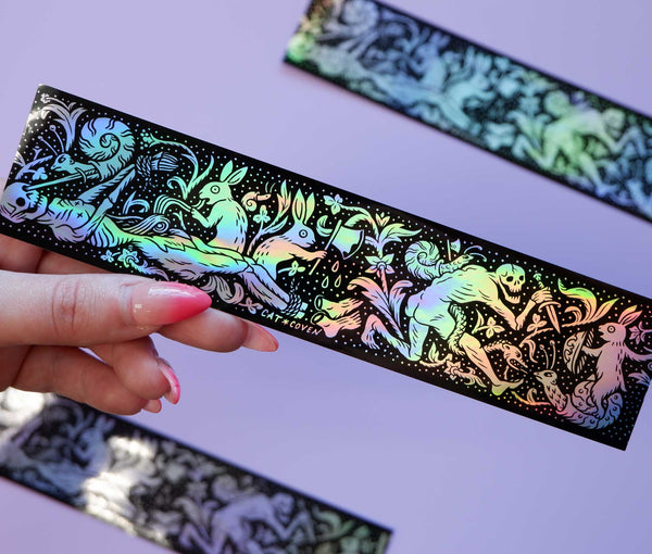 Rabbits vs Skeletons Holographic Sticker