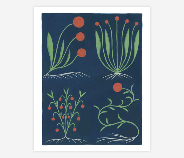 Medieval Flowers Archival Print, Kaye Blegvad